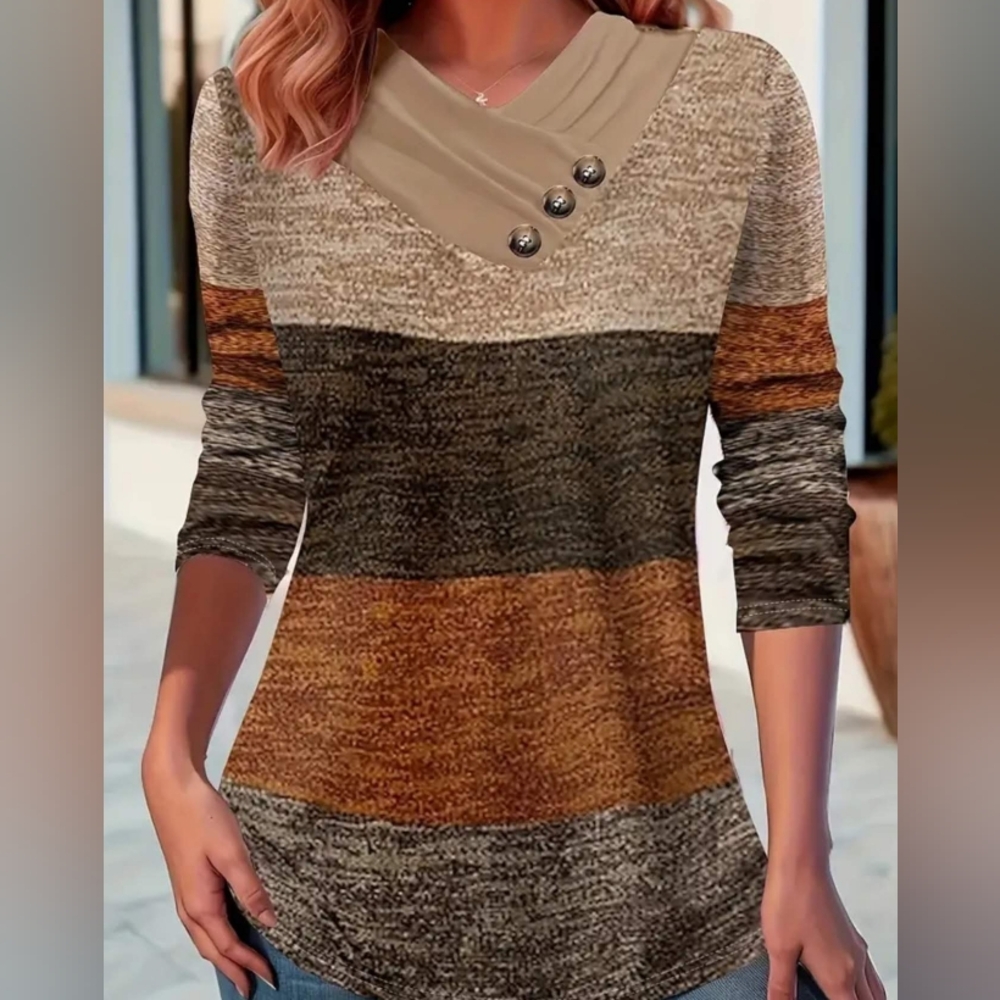 Women's Multicolor Striped Top.